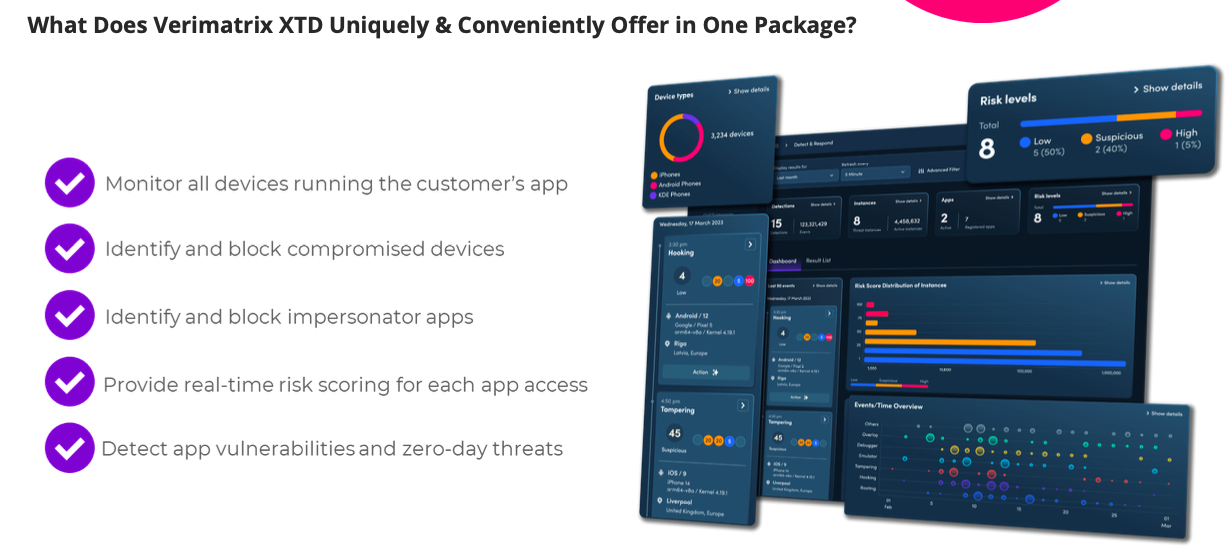 Mobile application security features of Verimatrix XTD